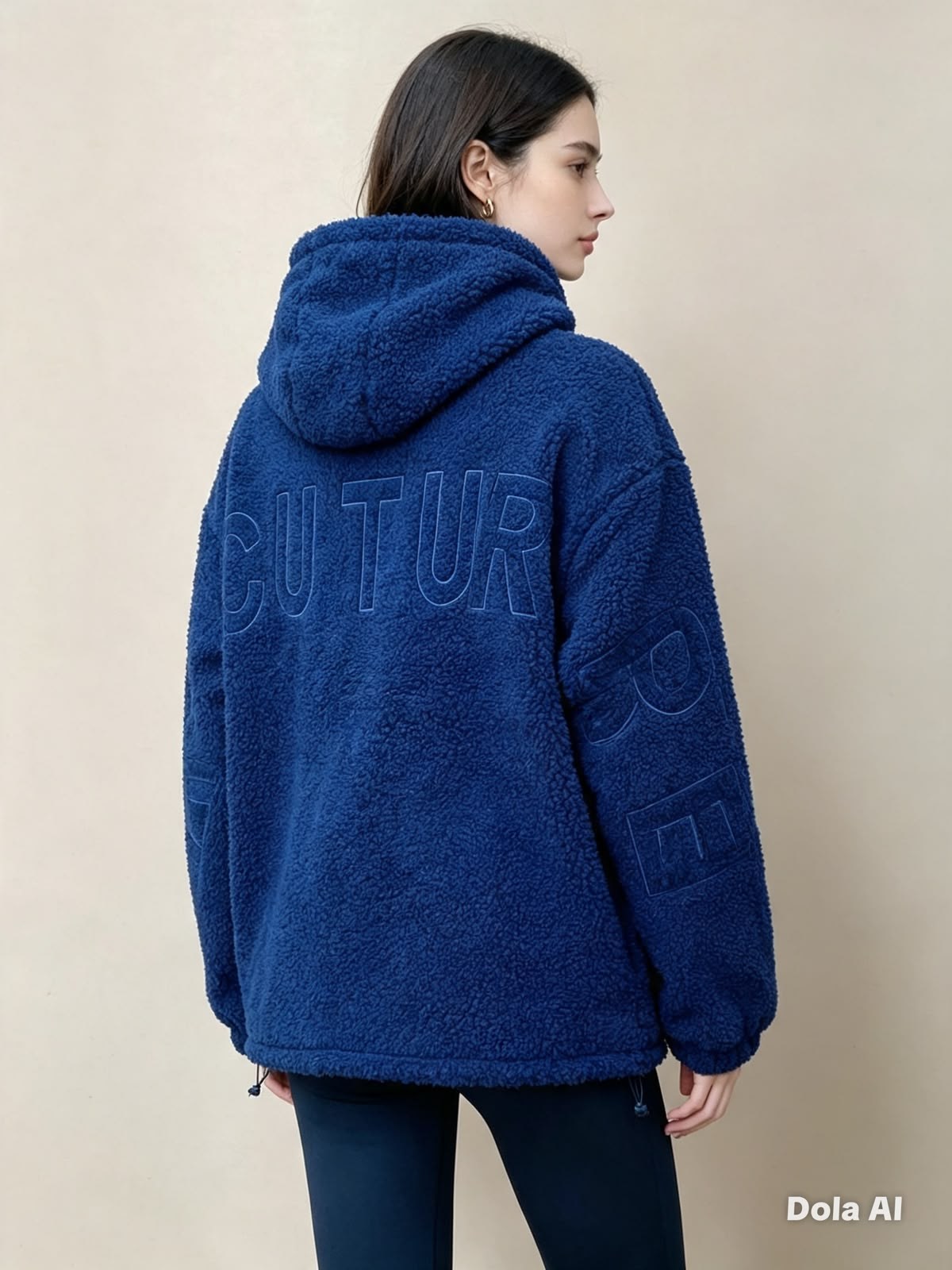 Blue Couture hoodie angled