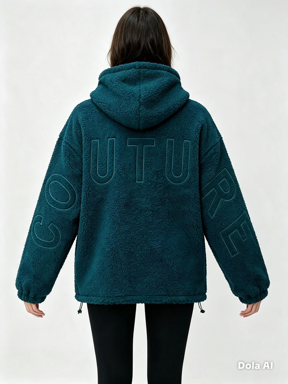Teal Couture fleece hoodie