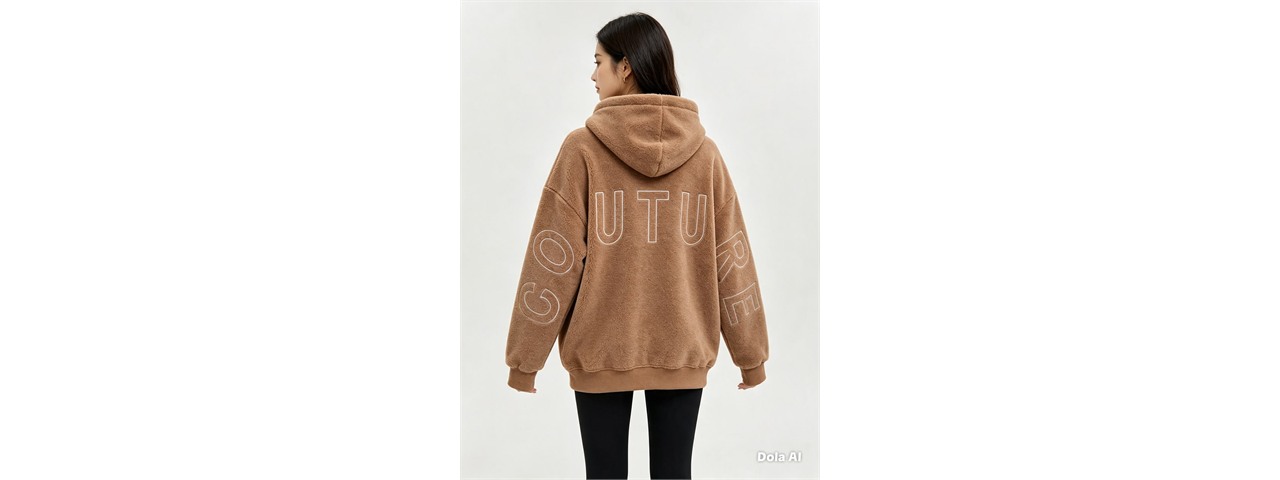 B Couture tan fleece hoodie
